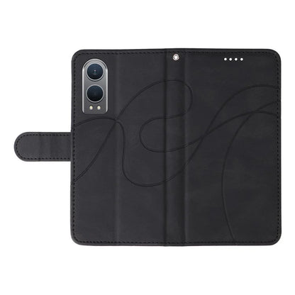 For OnePlus Nord CE4 Lite 5G / Oppo K12x 5G (China) Case Shockproof Wallet Card Holder Leather Phone Cover Curved Line