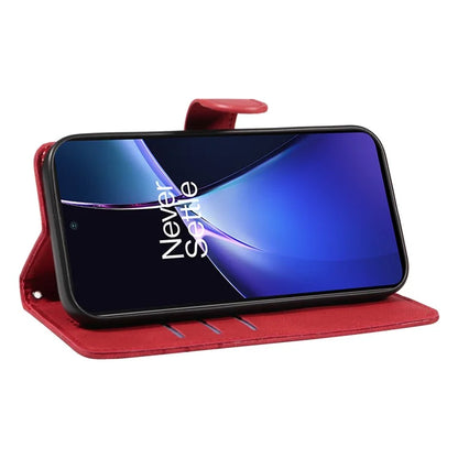 For OnePlus Nord CE4 Lite 5G / Oppo K12x 5G (China) Case Shockproof Wallet Card Holder Leather Phone Cover Curved Line