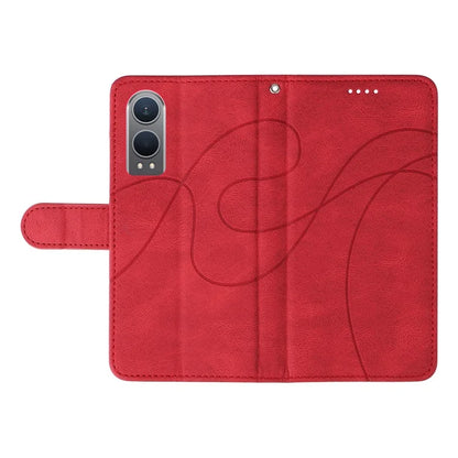For OnePlus Nord CE4 Lite 5G / Oppo K12x 5G (China) Case Shockproof Wallet Card Holder Leather Phone Cover Curved Line