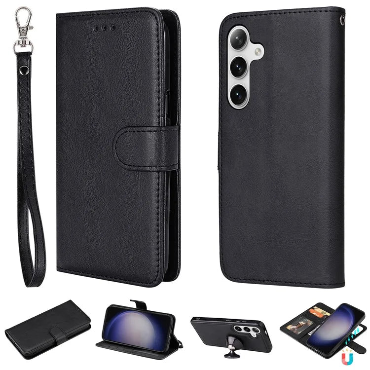 KT Leather Series-3 For Samsung	Galaxy S24+ Case Flip PU Leather Phone Cover Detachable 2 in 1 Wallet