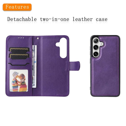 KT Leather Series-3 For Samsung	Galaxy S24+ Case Flip PU Leather Phone Cover Detachable 2 in 1 Wallet