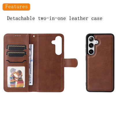 KT Leather Series-3 For Samsung	Galaxy S24+ Case Flip PU Leather Phone Cover Detachable 2 in 1 Wallet
