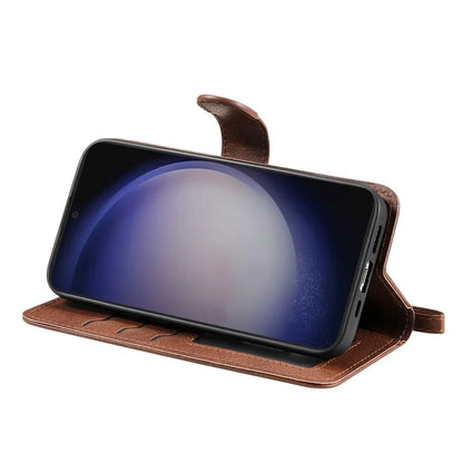 KT Leather Series-3 For Samsung	Galaxy S24+ Case Flip PU Leather Phone Cover Detachable 2 in 1 Wallet