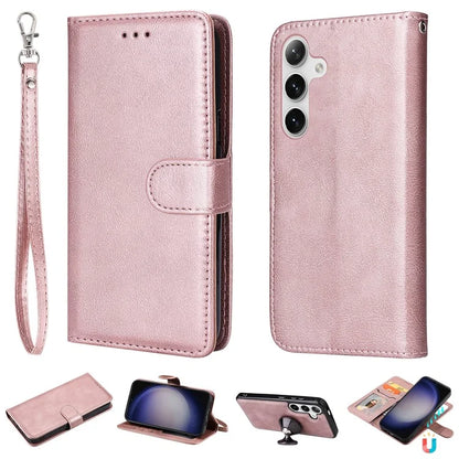 KT Leather Series-3 For Samsung	Galaxy S24+ Case Flip PU Leather Phone Cover Detachable 2 in 1 Wallet