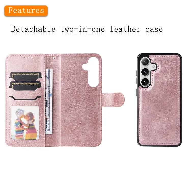 KT Leather Series-3 For Samsung	Galaxy S24+ Case Flip PU Leather Phone Cover Detachable 2 in 1 Wallet