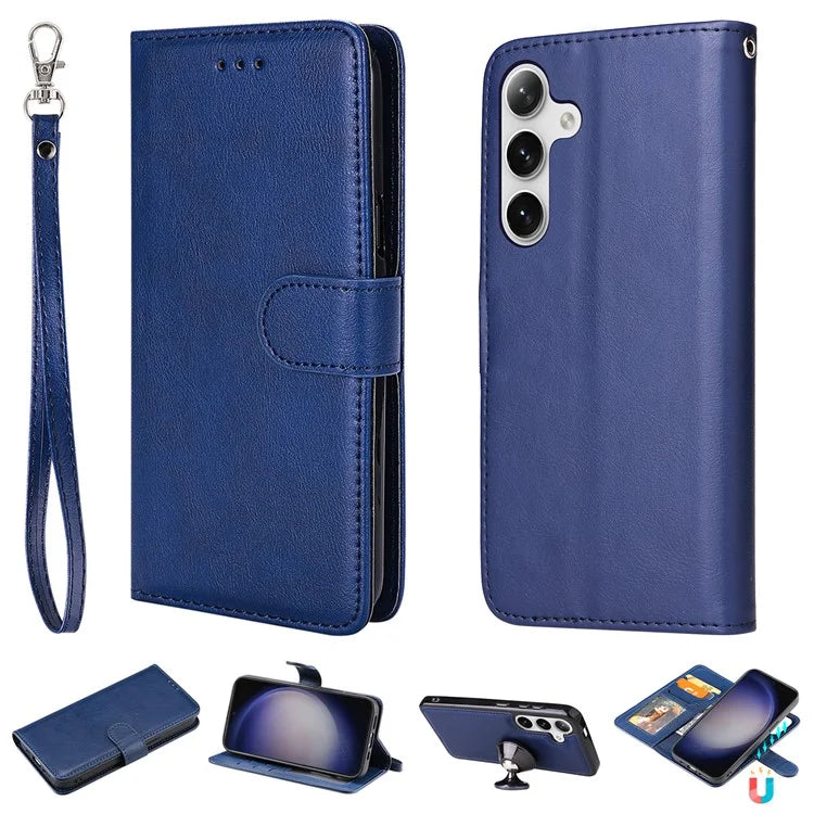 KT Leather Series-3 For Samsung	Galaxy S24+ Case Flip PU Leather Phone Cover Detachable 2 in 1 Wallet