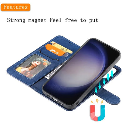 KT Leather Series-3 For Samsung	Galaxy S24+ Case Flip PU Leather Phone Cover Detachable 2 in 1 Wallet