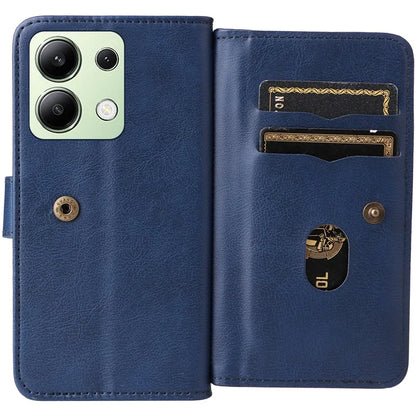 KT Multi-Functional Series-1 For Xiaomi Redmi Note 13 4G Case Leather Wallet Flip Phone Cover 10 Card Slots