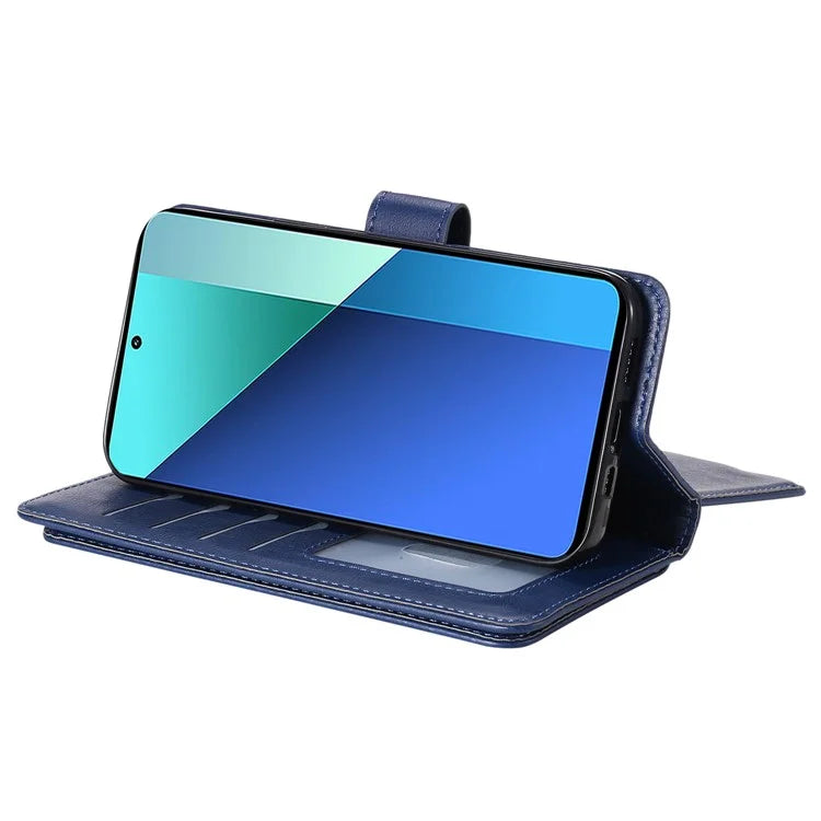 KT Multi-Functional Series-1 For Xiaomi Redmi Note 13 4G Case Leather Wallet Flip Phone Cover 10 Card Slots