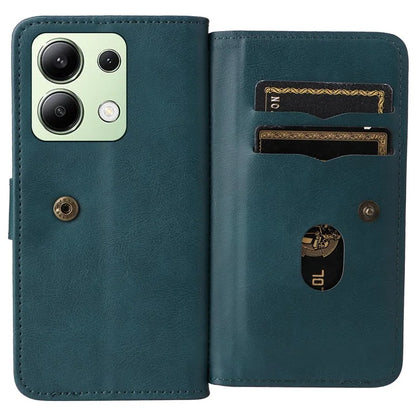 KT Multi-Functional Series-1 For Xiaomi Redmi Note 13 4G Case Leather Wallet Flip Phone Cover 10 Card Slots