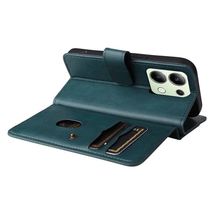 KT Multi-Functional Series-1 For Xiaomi Redmi Note 13 4G Case Leather Wallet Flip Phone Cover 10 Card Slots