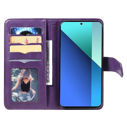 KT Multi-Functional Series-1 For Xiaomi Redmi Note 13 4G Case Leather Wallet Flip Phone Cover 10 Card Slots
