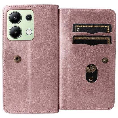 KT Multi-Functional Series-1 For Xiaomi Redmi Note 13 4G Case Leather Wallet Flip Phone Cover 10 Card Slots