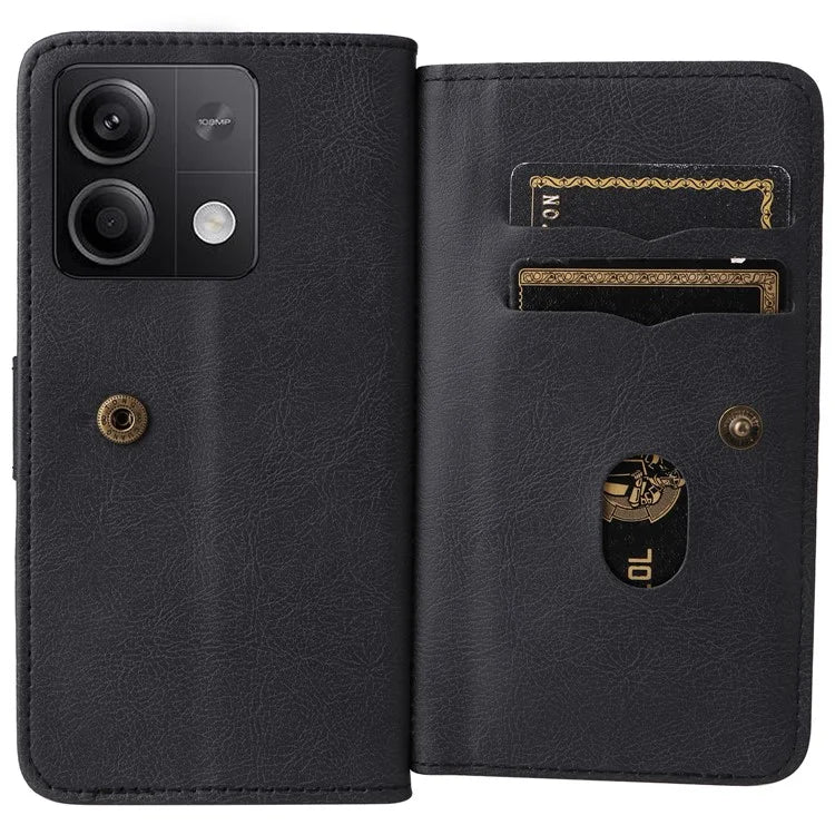 KT Multi-Functional Series-1 For Xiaomi Redmi Note 13 5G Case Leather Wallet Phone Cover Stand View 10 Card Slots