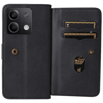 KT Multi-Functional Series-1 For Xiaomi Redmi Note 13 5G Case Leather Wallet Phone Cover Stand View 10 Card Slots