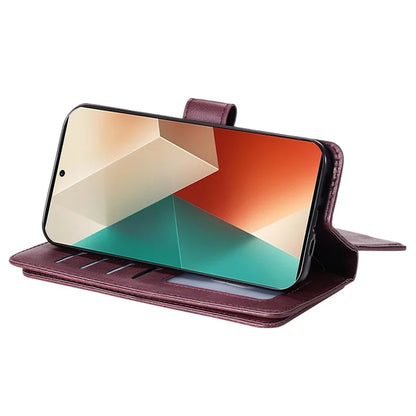 KT Multi-Functional Series-1 For Xiaomi Redmi Note 13 5G Case Leather Wallet Phone Cover Stand View 10 Card Slots