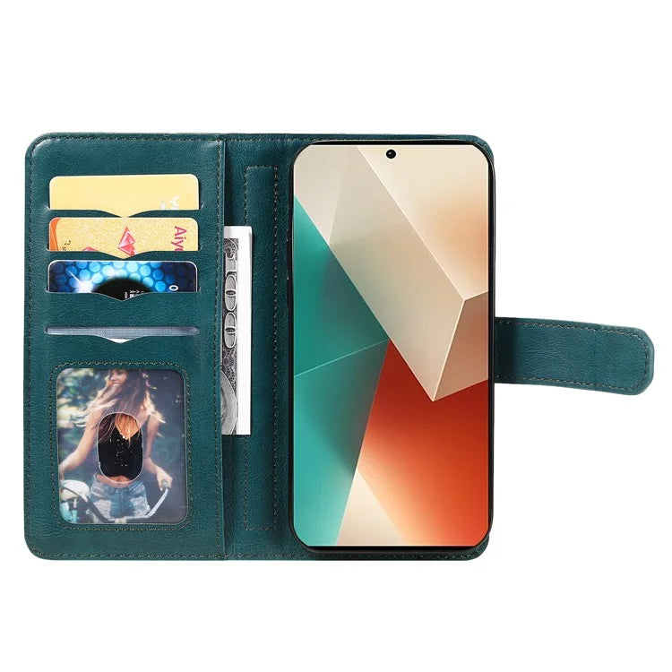 KT Multi-Functional Series-1 For Xiaomi Redmi Note 13 5G Case Leather Wallet Phone Cover Stand View 10 Card Slots