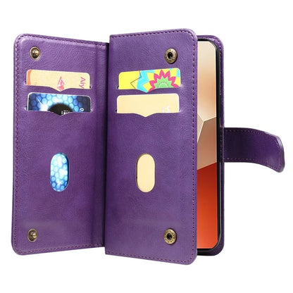 KT Multi-Functional Series-1 For Xiaomi Redmi Note 13 5G Case Leather Wallet Phone Cover Stand View 10 Card Slots