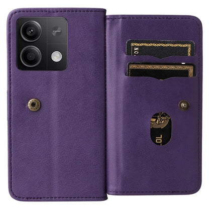 KT Multi-Functional Series-1 For Xiaomi Redmi Note 13 5G Case Leather Wallet Phone Cover Stand View 10 Card Slots