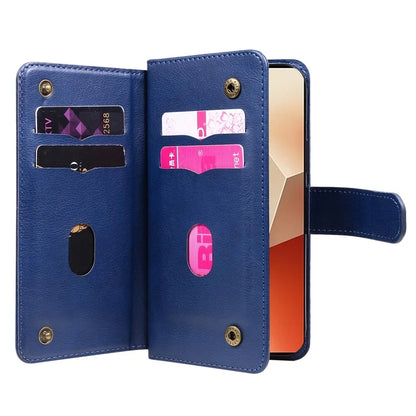 KT Multi-Functional Series-1 For Xiaomi Redmi Note 13 5G Case Leather Wallet Phone Cover Stand View 10 Card Slots