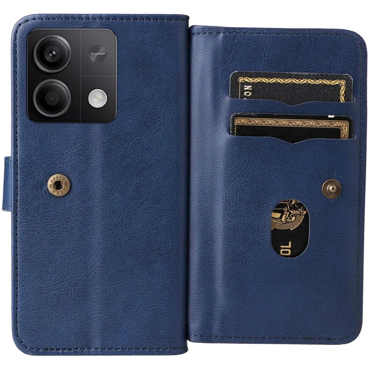 KT Multi-Functional Series-1 For Xiaomi Redmi Note 13 5G Case Leather Wallet Phone Cover Stand View 10 Card Slots