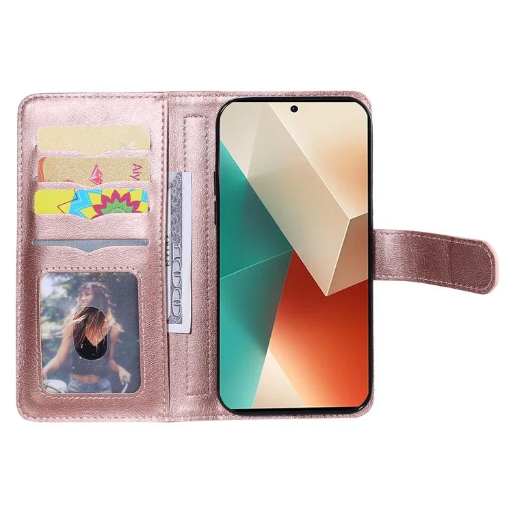 KT Multi-Functional Series-1 For Xiaomi Redmi Note 13 5G Case Leather Wallet Phone Cover Stand View 10 Card Slots