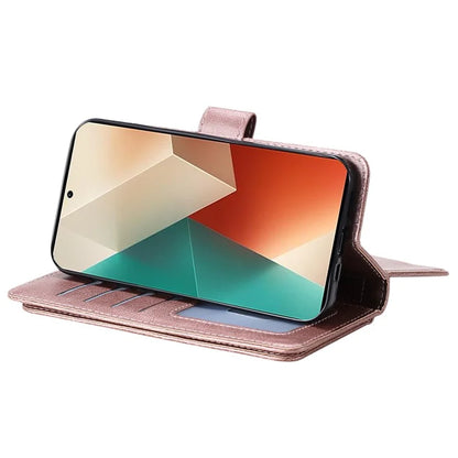KT Multi-Functional Series-1 For Xiaomi Redmi Note 13 5G Case Leather Wallet Phone Cover Stand View 10 Card Slots