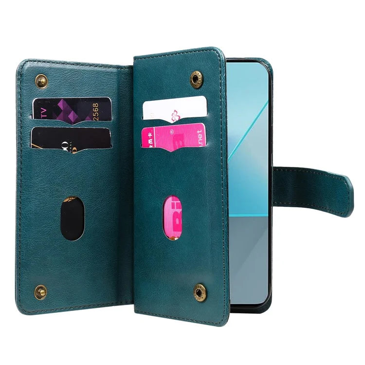 KT Multi-Functional Series-1 For Xiaomi Poco X6 5G / Redmi Note 13 Pro 5G Case Leather Phone Cover with Purse 10 Card Holders