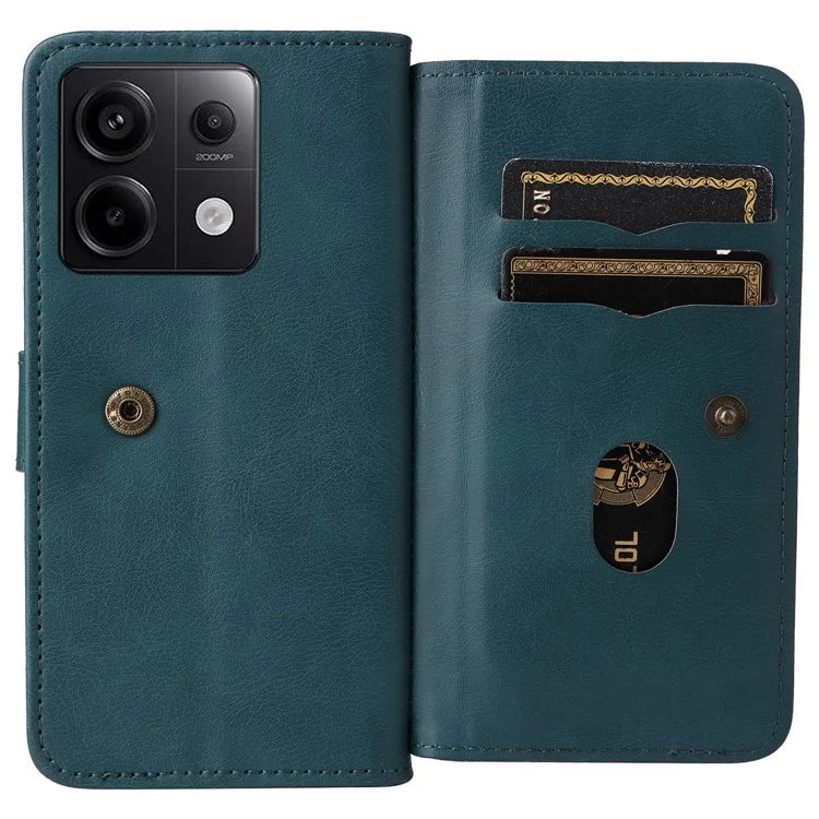 KT Multi-Functional Series-1 For Xiaomi Poco X6 5G / Redmi Note 13 Pro 5G Case Leather Phone Cover with Purse 10 Card Holders