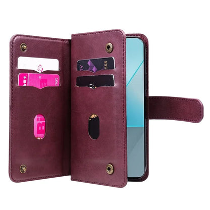 KT Multi-Functional Series-1 For Xiaomi Poco X6 5G / Redmi Note 13 Pro 5G Case Leather Phone Cover with Purse 10 Card Holders