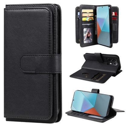 KT Multi-Functional Series-1 For Xiaomi Poco X6 5G / Redmi Note 13 Pro 5G Case Leather Phone Cover with Purse 10 Card Holders