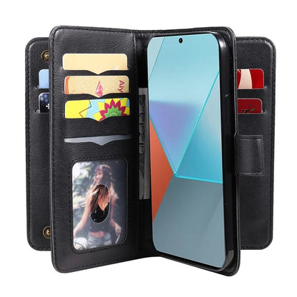 KT Multi-Functional Series-1 For Xiaomi Poco X6 5G / Redmi Note 13 Pro 5G Case Leather Phone Cover with Purse 10 Card Holders