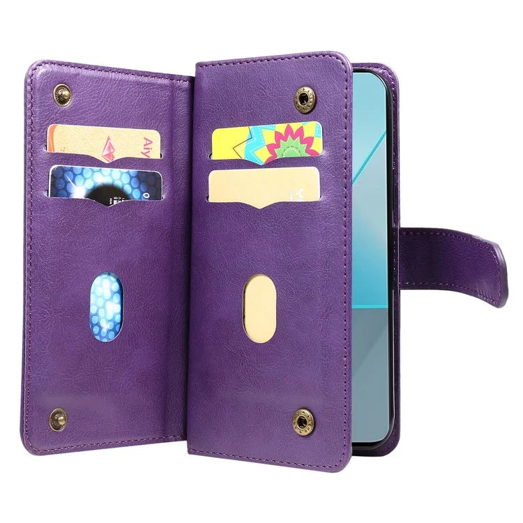 KT Multi-Functional Series-1 For Xiaomi Poco X6 5G / Redmi Note 13 Pro 5G Case Leather Phone Cover with Purse 10 Card Holders