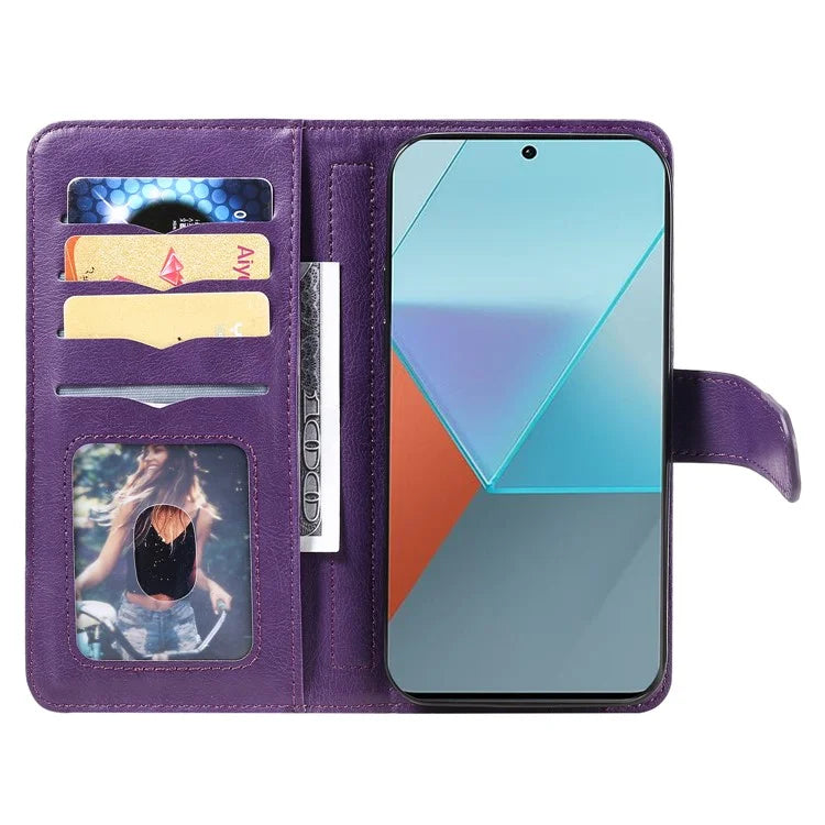 KT Multi-Functional Series-1 For Xiaomi Poco X6 5G / Redmi Note 13 Pro 5G Case Leather Phone Cover with Purse 10 Card Holders