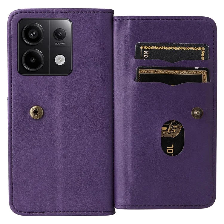 KT Multi-Functional Series-1 For Xiaomi Poco X6 5G / Redmi Note 13 Pro 5G Case Leather Phone Cover with Purse 10 Card Holders