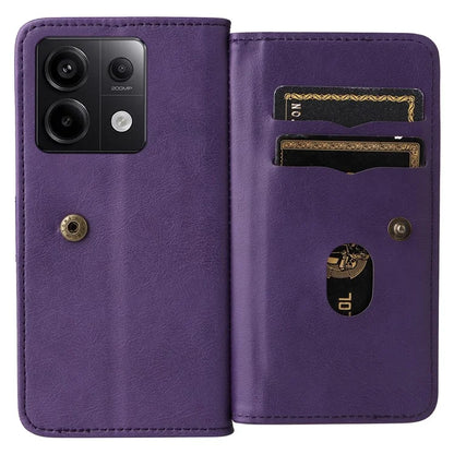 KT Multi-Functional Series-1 For Xiaomi Poco X6 5G / Redmi Note 13 Pro 5G Case Leather Phone Cover with Purse 10 Card Holders