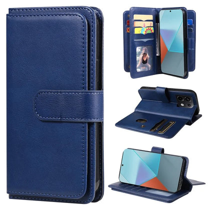 KT Multi-Functional Series-1 For Xiaomi Poco X6 5G / Redmi Note 13 Pro 5G Case Leather Phone Cover with Purse 10 Card Holders