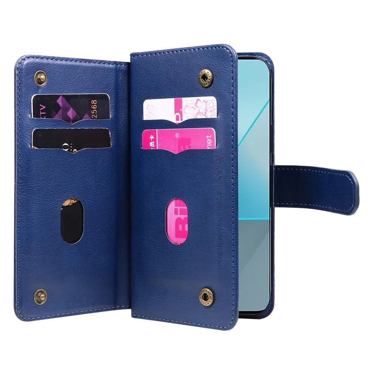 KT Multi-Functional Series-1 For Xiaomi Poco X6 5G / Redmi Note 13 Pro 5G Case Leather Phone Cover with Purse 10 Card Holders