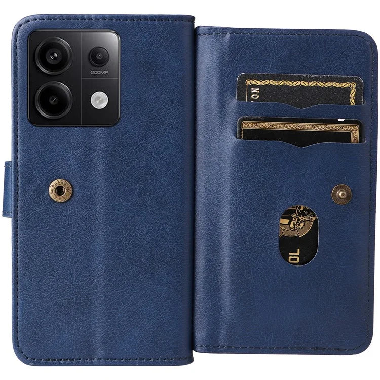 KT Multi-Functional Series-1 For Xiaomi Poco X6 5G / Redmi Note 13 Pro 5G Case Leather Phone Cover with Purse 10 Card Holders