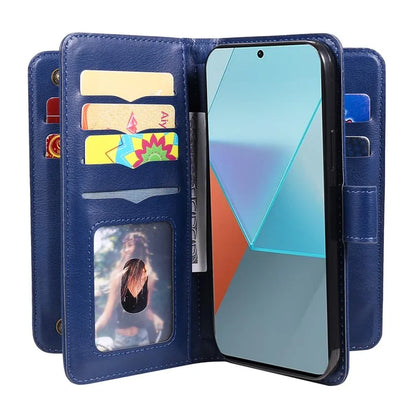 KT Multi-Functional Series-1 For Xiaomi Poco X6 5G / Redmi Note 13 Pro 5G Case Leather Phone Cover with Purse 10 Card Holders