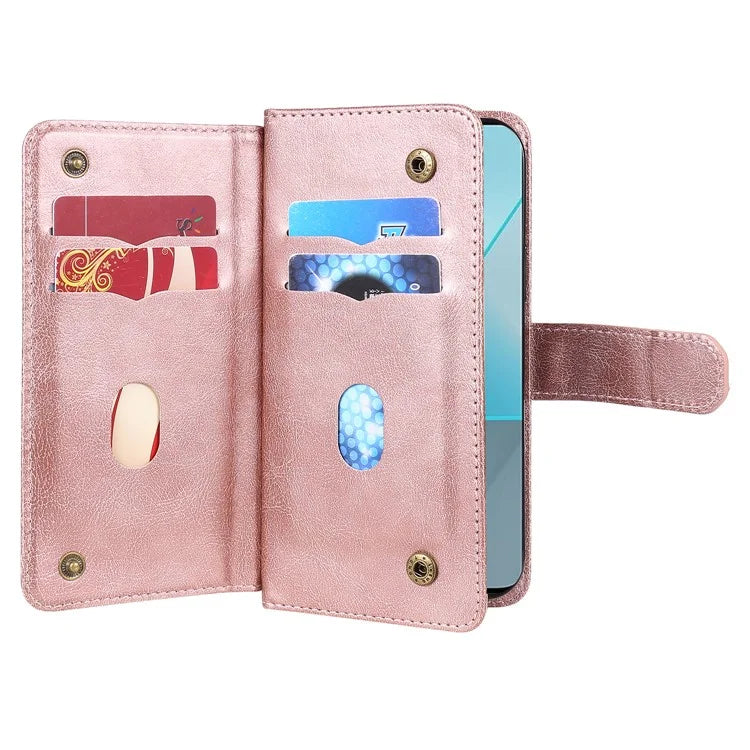 KT Multi-Functional Series-1 For Xiaomi Poco X6 5G / Redmi Note 13 Pro 5G Case Leather Phone Cover with Purse 10 Card Holders