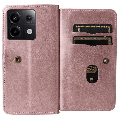 KT Multi-Functional Series-1 For Xiaomi Poco X6 5G / Redmi Note 13 Pro 5G Case Leather Phone Cover with Purse 10 Card Holders