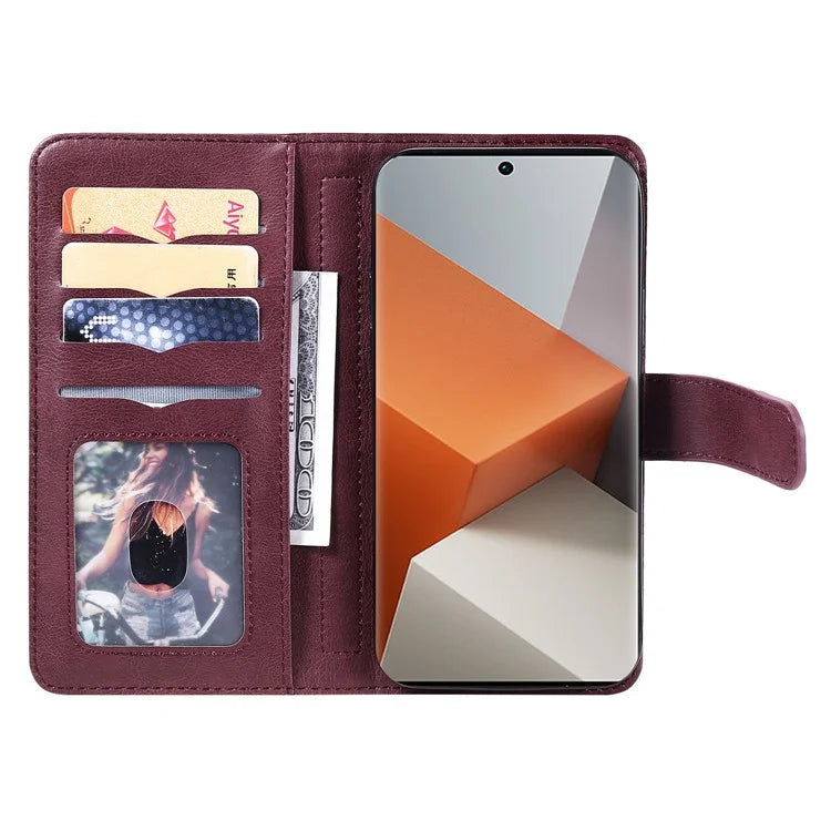 KT Multi-Functional Series-1 For Xiaomi Redmi Note 13 Pro+ 5G Case Wallet 10 Card Holder PU Leather Flip Phone Cover