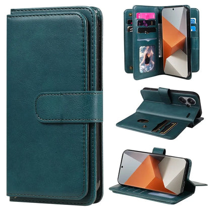 KT Multi-Functional Series-1 For Xiaomi Redmi Note 13 Pro+ 5G Case Wallet 10 Card Holder PU Leather Flip Phone Cover
