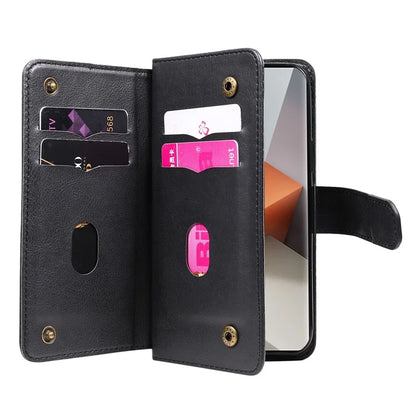 KT Multi-Functional Series-1 For Xiaomi Redmi Note 13 Pro+ 5G Case Wallet 10 Card Holder PU Leather Flip Phone Cover