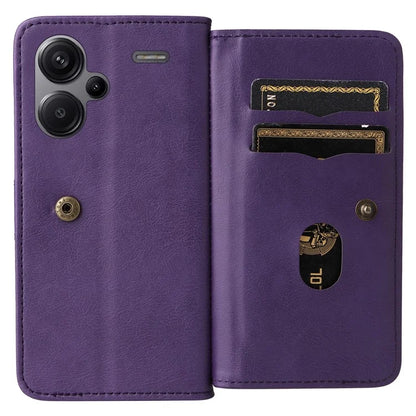 KT Multi-Functional Series-1 For Xiaomi Redmi Note 13 Pro+ 5G Case Wallet 10 Card Holder PU Leather Flip Phone Cover