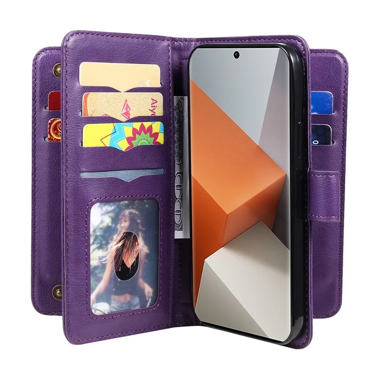 KT Multi-Functional Series-1 For Xiaomi Redmi Note 13 Pro+ 5G Case Wallet 10 Card Holder PU Leather Flip Phone Cover