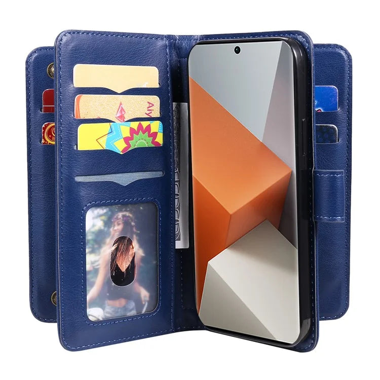 KT Multi-Functional Series-1 For Xiaomi Redmi Note 13 Pro+ 5G Case Wallet 10 Card Holder PU Leather Flip Phone Cover