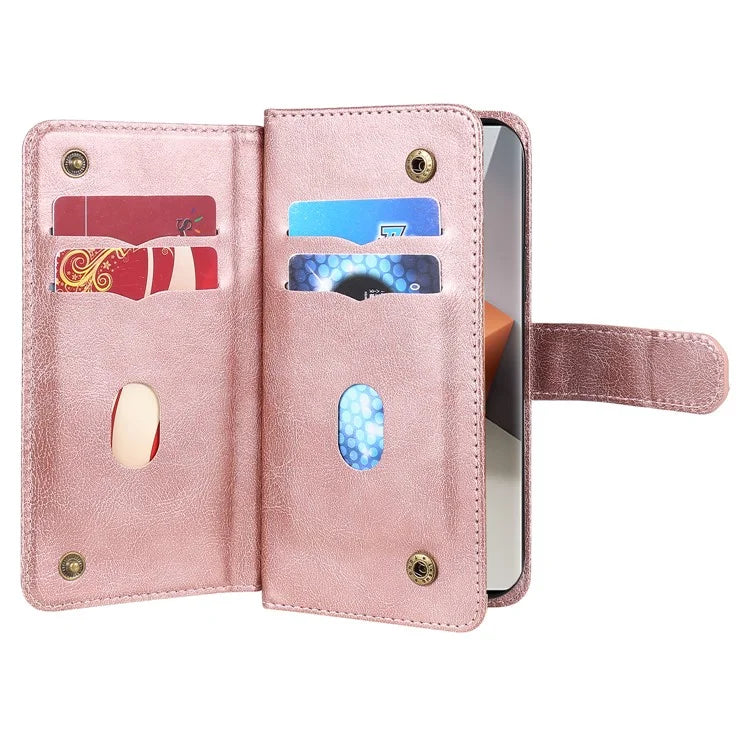 KT Multi-Functional Series-1 For Xiaomi Redmi Note 13 Pro+ 5G Case Wallet 10 Card Holder PU Leather Flip Phone Cover