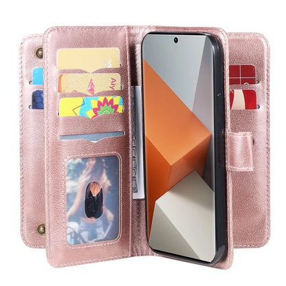 KT Multi-Functional Series-1 For Xiaomi Redmi Note 13 Pro+ 5G Case Wallet 10 Card Holder PU Leather Flip Phone Cover